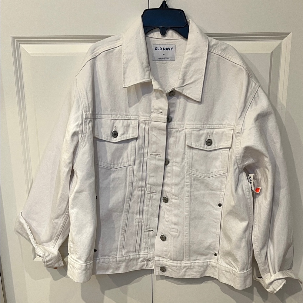 Old Navy White Button-Up Jacket